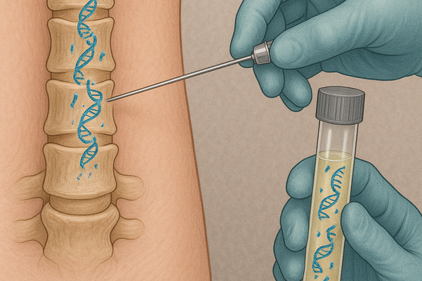 DKFZ:Anhand zellfreier DNA aus dem Hirnwasser k&ouml;nnen Hirntumoren pr&auml;zise klassifiziert werden. Quelle: ChatGPT